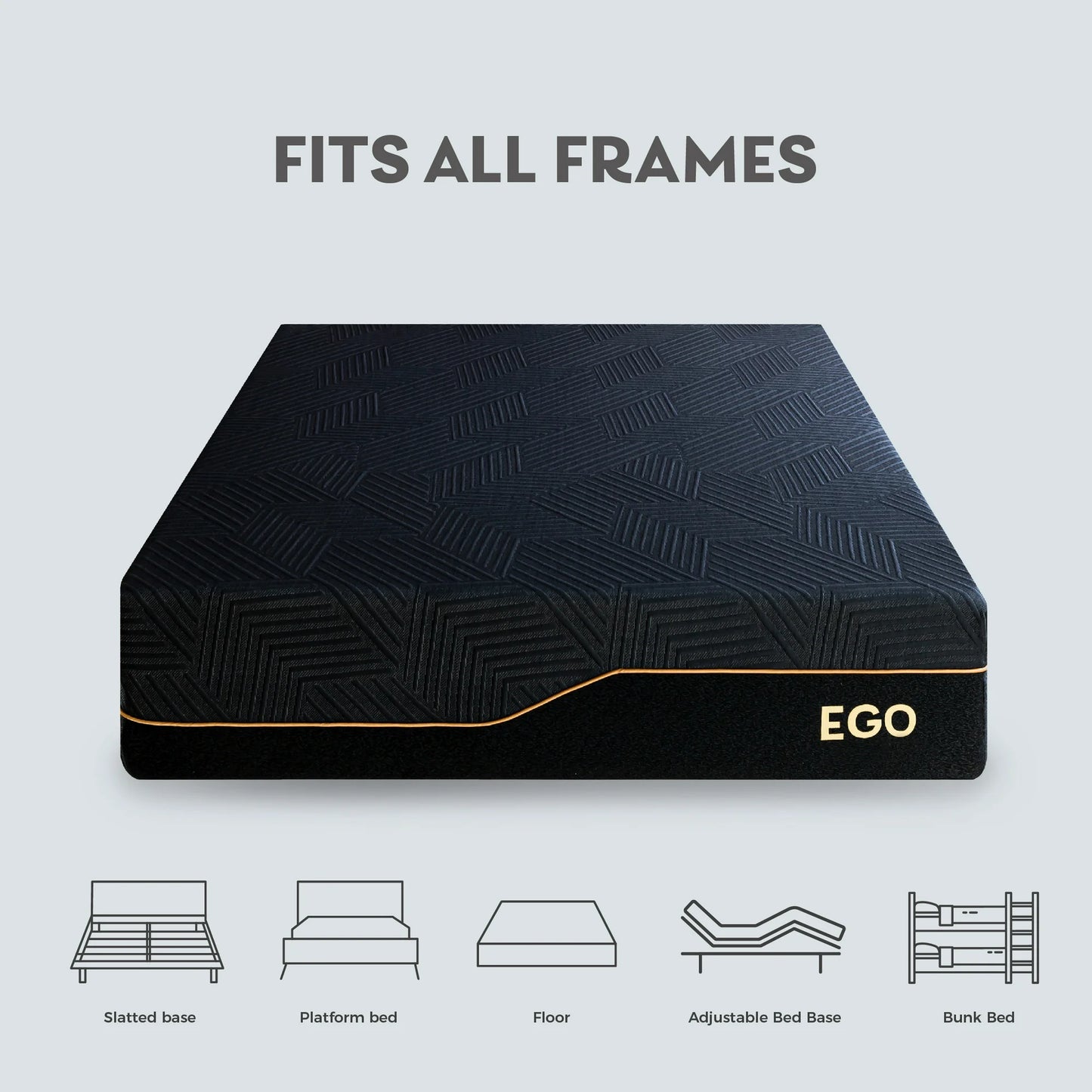 MLILY Ego Black 14 inch Cooling Gel Memory Foam Mattress, Twin Size Mattress in a Box, Medium