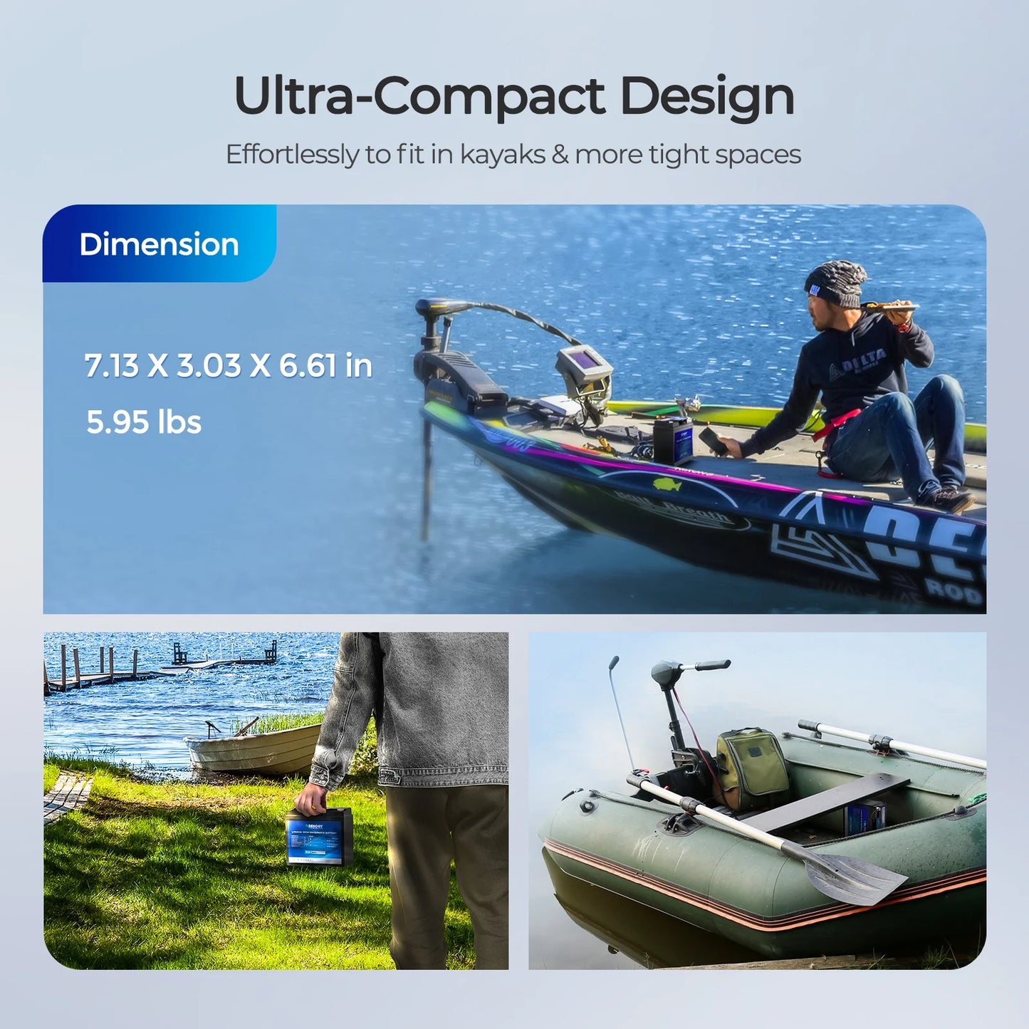 12V 20Ah Trolling Motor Lithium Iron Phosphate Battery, Built-In Smart BMS, 4000+ Cycles Lithium Battery, Perfect for RV, Motorhomes