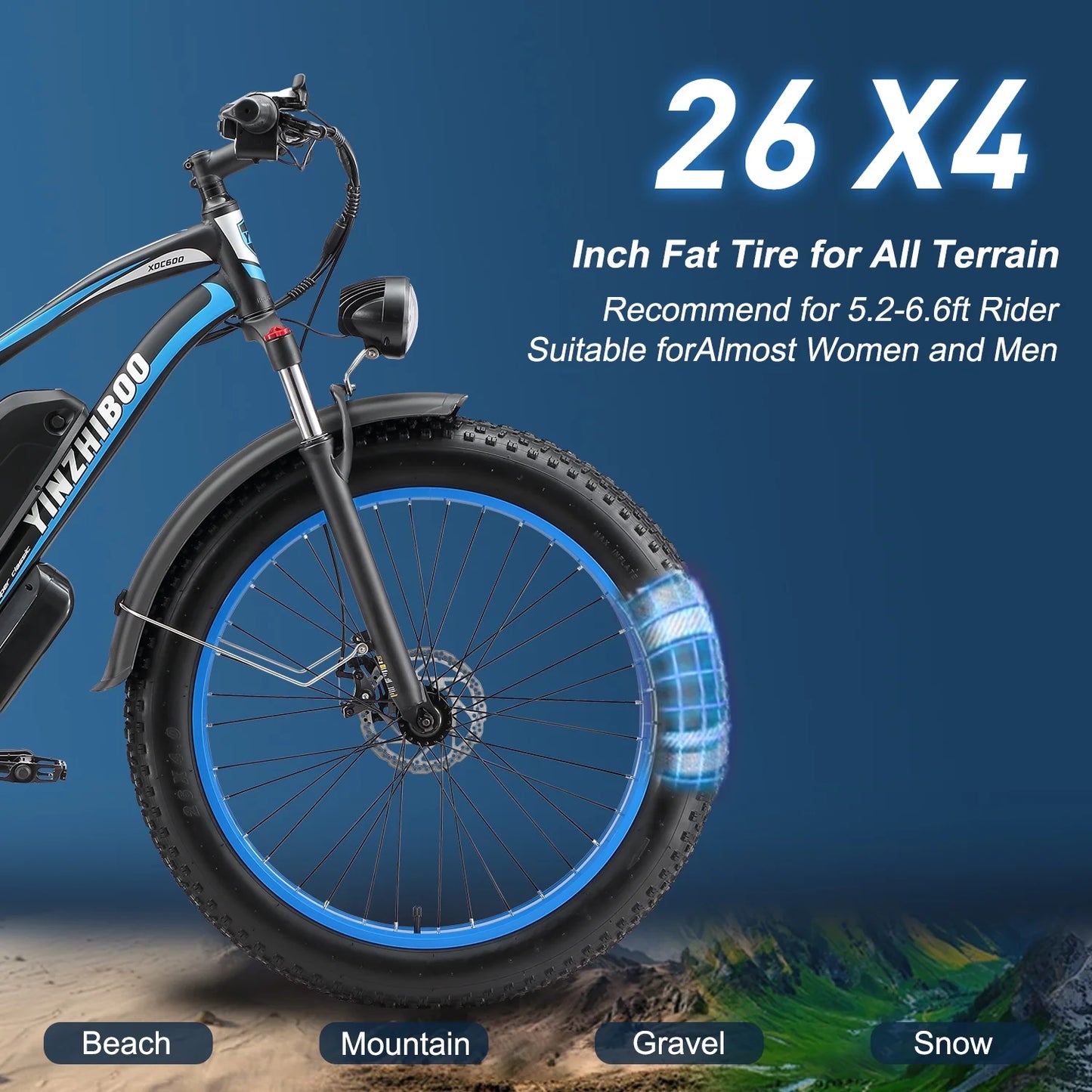 Electric Bike for Adults 26",2000W Peak Off-Road E-Mountain Bike,32 MPH Max Speed Adult Off-Road Ebike,48V 17.5Ah Battery,UL2849