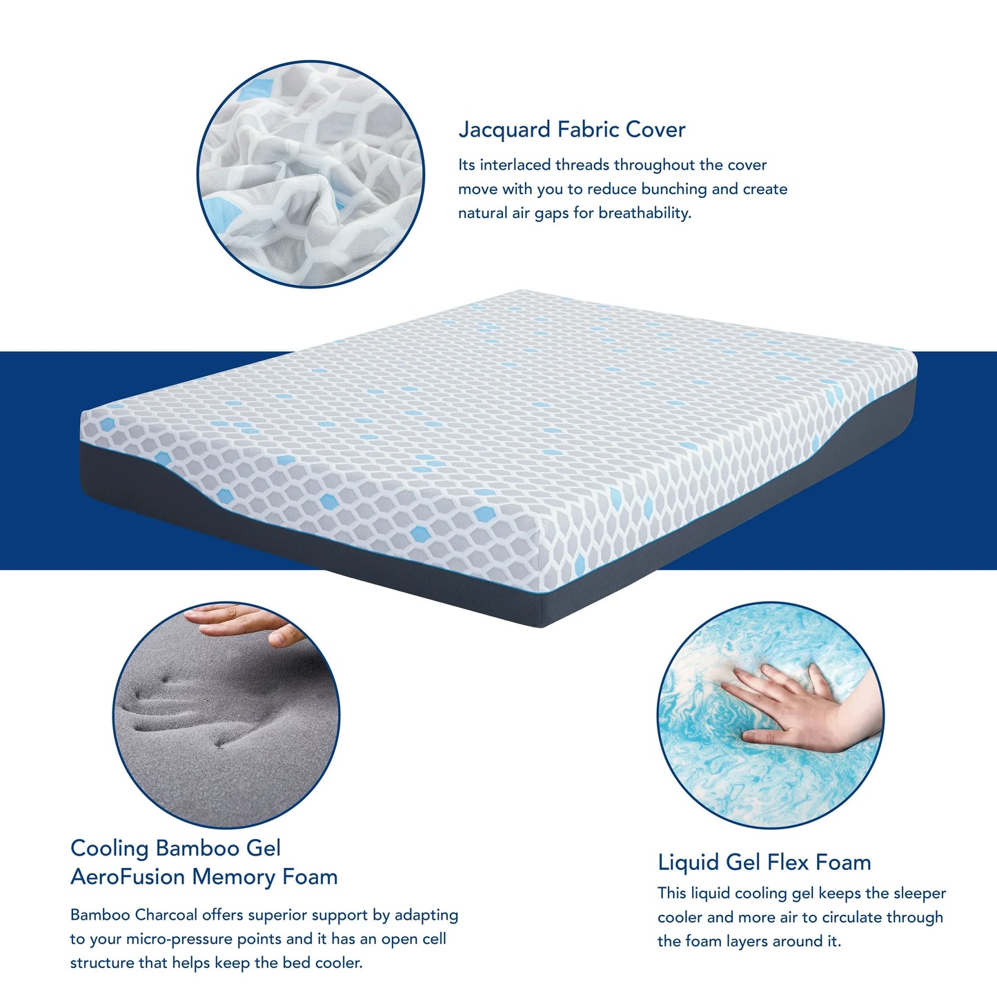 EGOHOME Charcoal 10" Gel Memory Foam Mattress，Twin Mattress in a Box，Medium