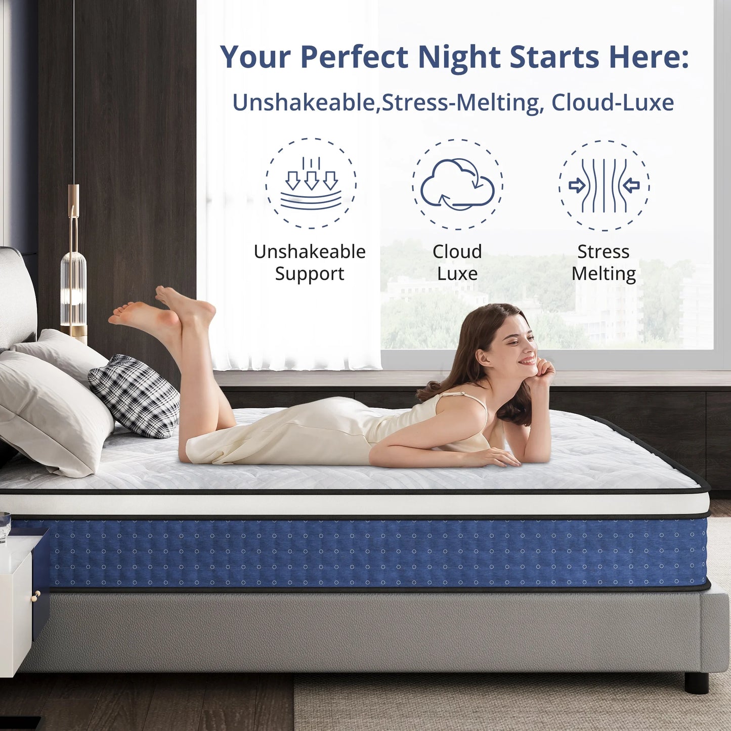 Arctus Hybrid Mattress, 14 Inch Twin Mattress for Pressure Relief, Individual Pocket Spring Mattress with Motion Isolation