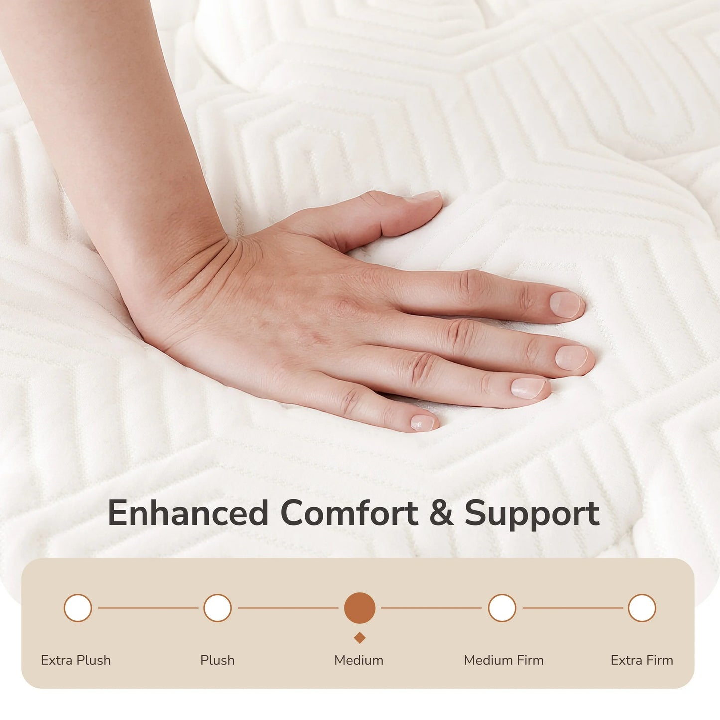 Subfun Hybrid Mattress in a Box, King, 10 inch Medium, Pocket Coil Support & Cool Knit Fabric, Reinforced Edge