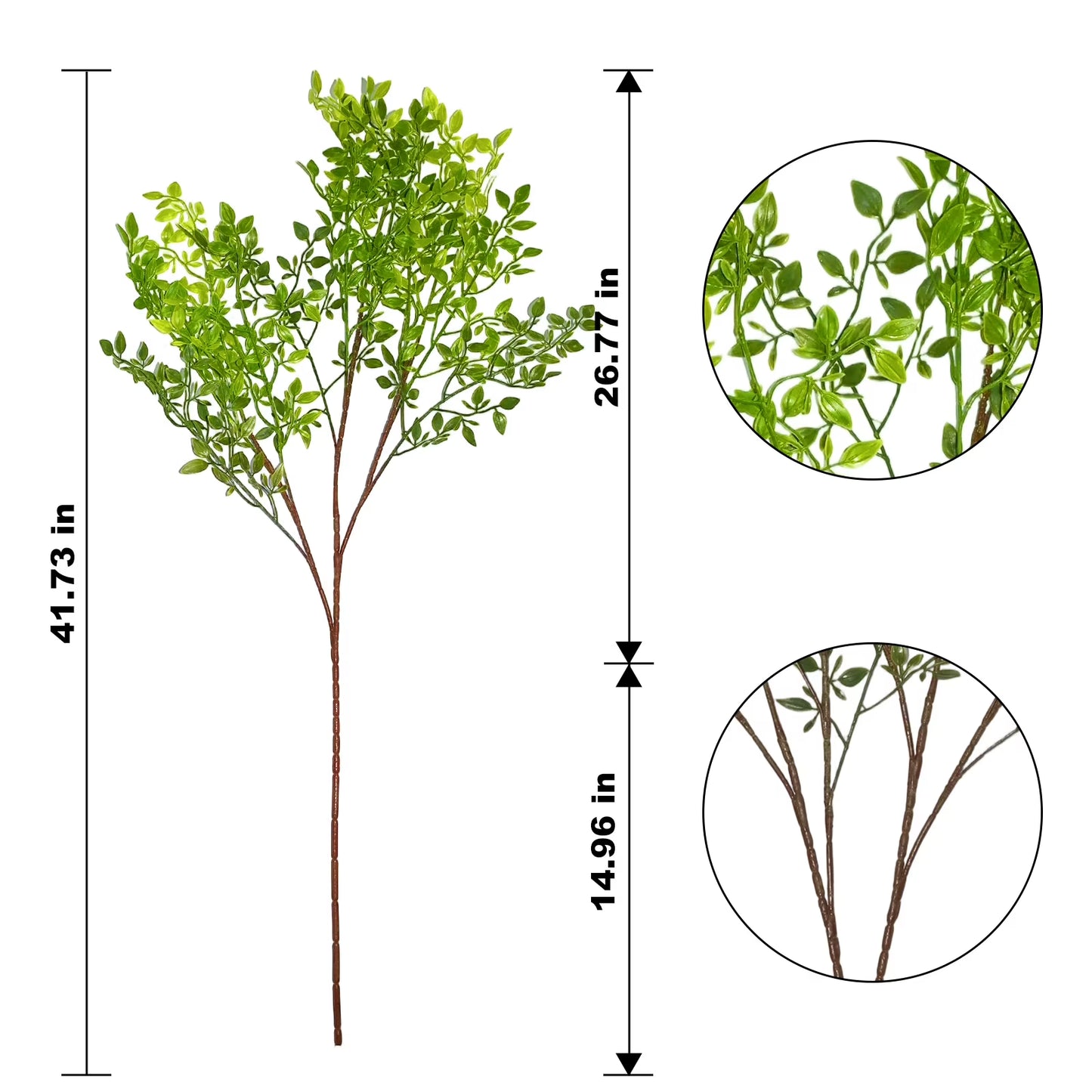 ‌simeccom 2Pcs 41.74" Artificial Nandina Tall Plants - Green Greenery Stems Fake Branches for Vase, Wedding Shop Garden Office Indoor Home Decor