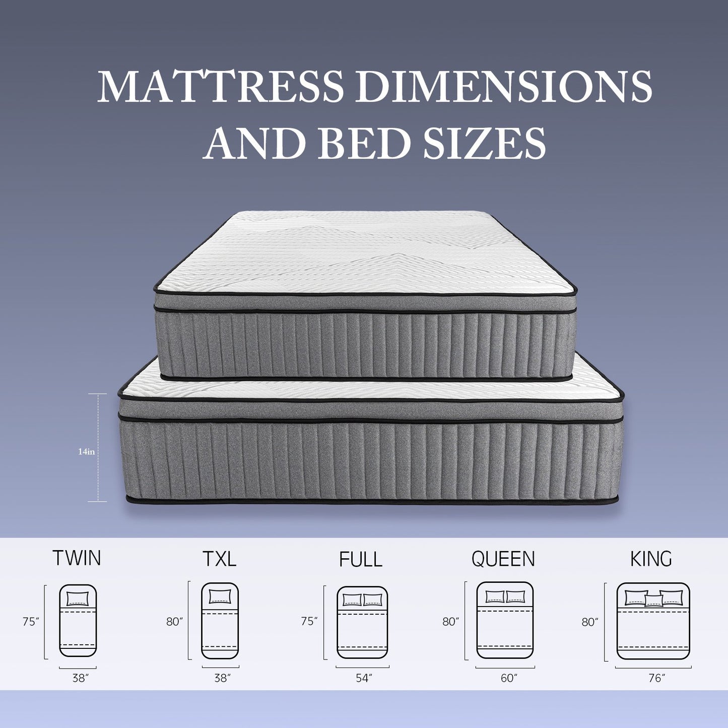 EGOHOME Sleep 12 inch Twin Hybrid Mattress in a Box, Cooling Gel Infused Memory Foam, Pocket Spring