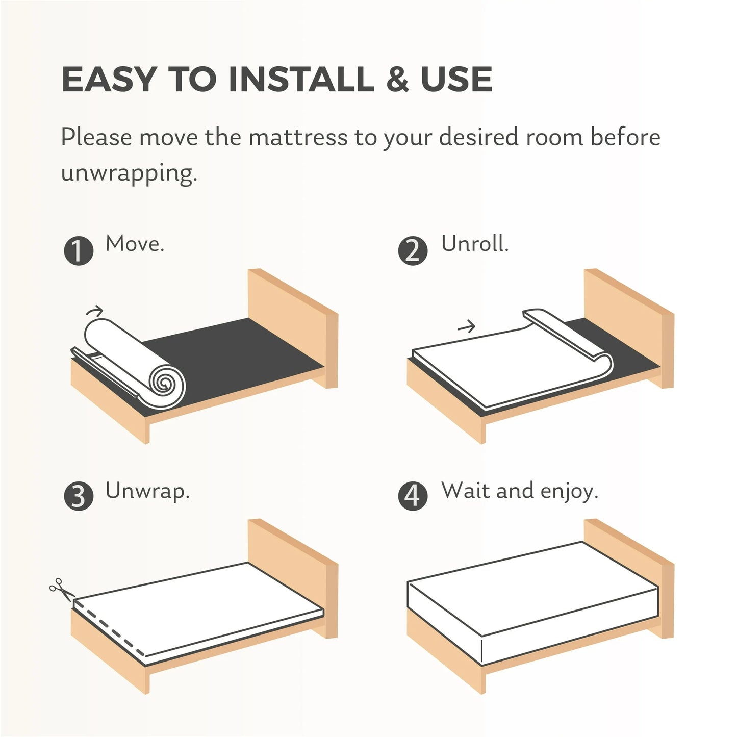 EGOHOME 14 inch Full Size Mattress in a Box, Cooling Gel Memory Foam Mattress, Medium