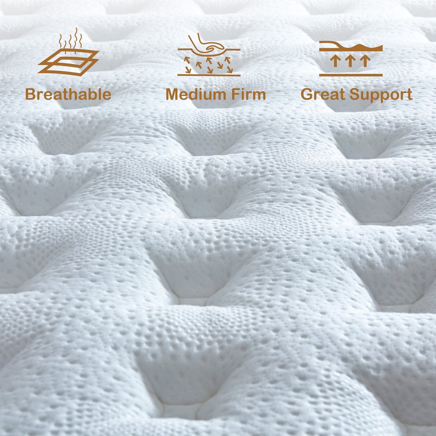 Queen Mattress - 12 inch Hybrid Mattress Queen Size in a Box, Memory Foam Mattress with Pocket Springs, Medium Firm, Pressure Relief & Motion Isolation, CertiPUR US Certified