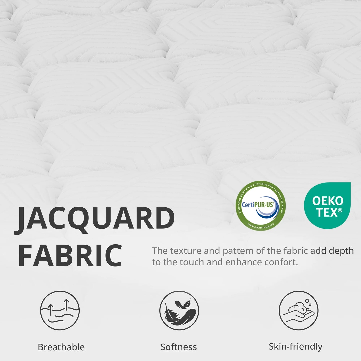 MLILY Value Hybrid 12-inch Mattress Gray-Twin Size