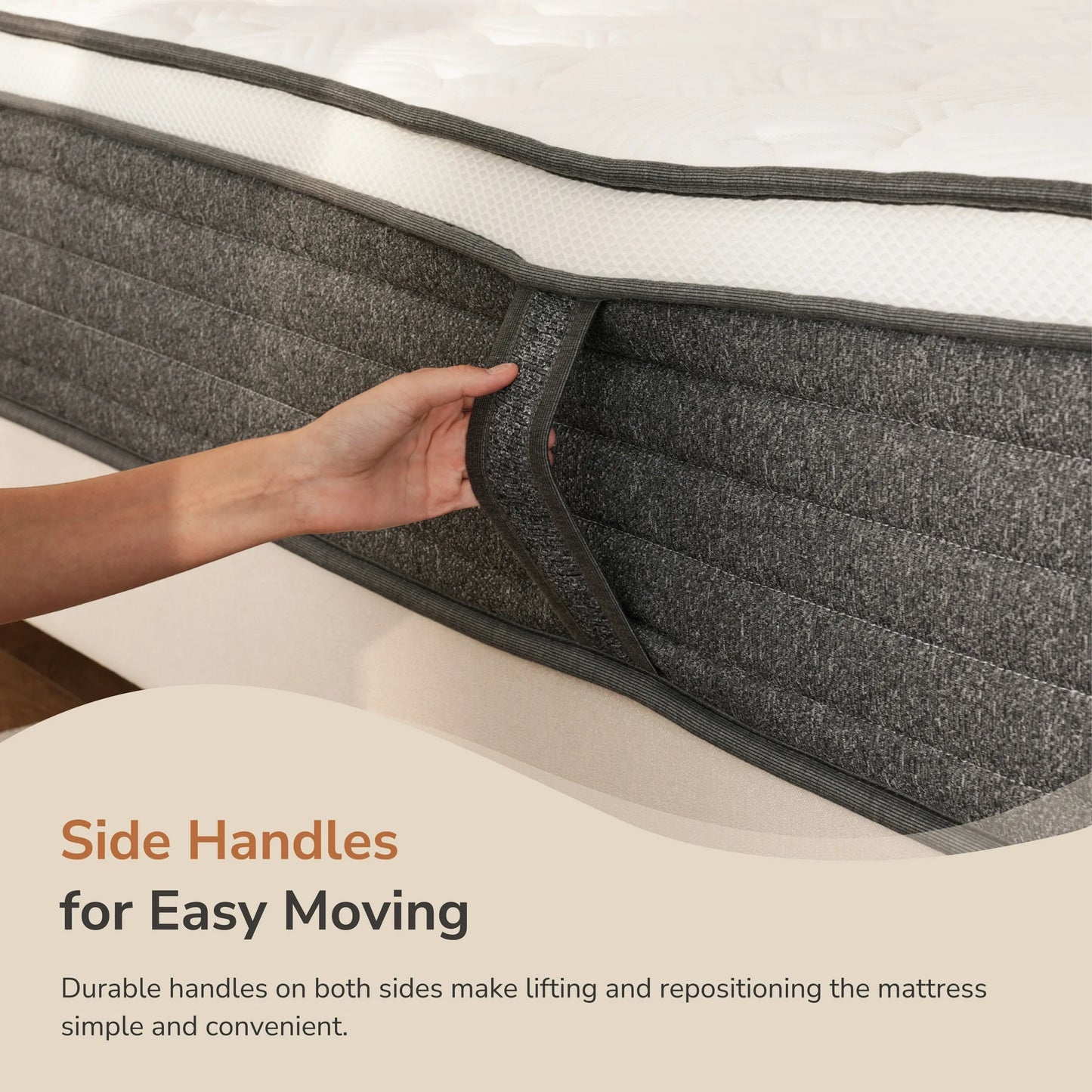 Subfun Hybrid Mattress in a Box, King, 10 inch Medium, Pocket Coil Support & Cool Knit Fabric, Reinforced Edge