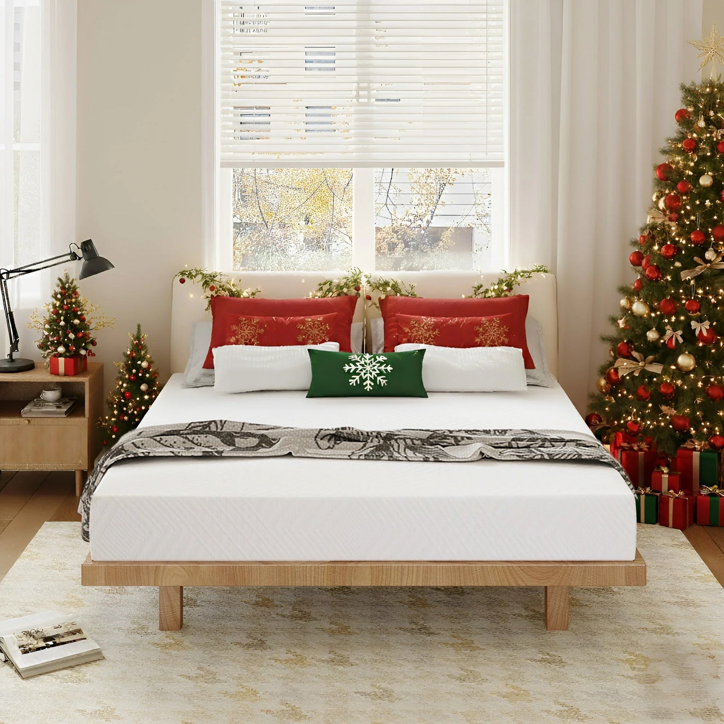 MLILY Ego White 10 inch Memory Foam Mattress, King Size Mattress in a Box, Medium Firm