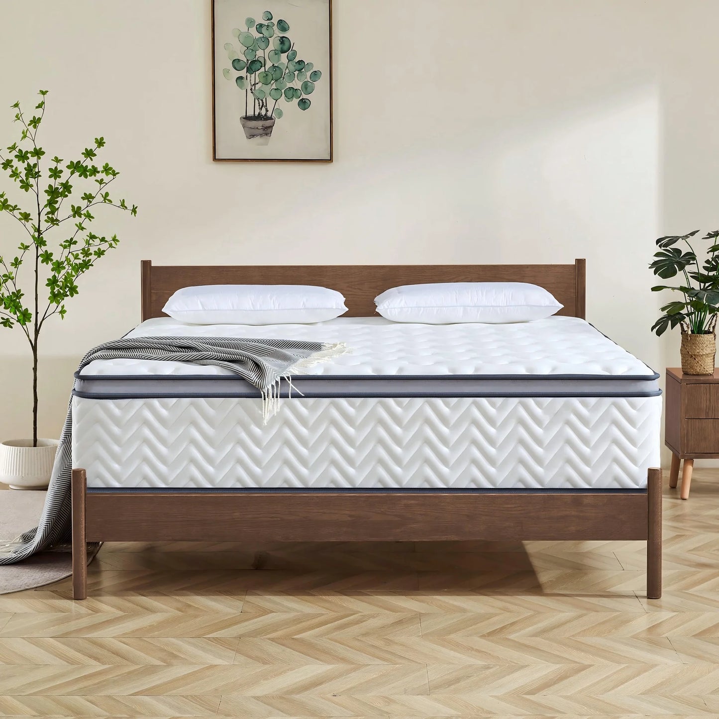 RODREAMY 12 inch Full Mattress Hybrid Mattresses in a Box with Supportive Medium Firm Pocket Coils and Memory Foam, Pressure Relief, Motion Isolation, CertiPUR-US