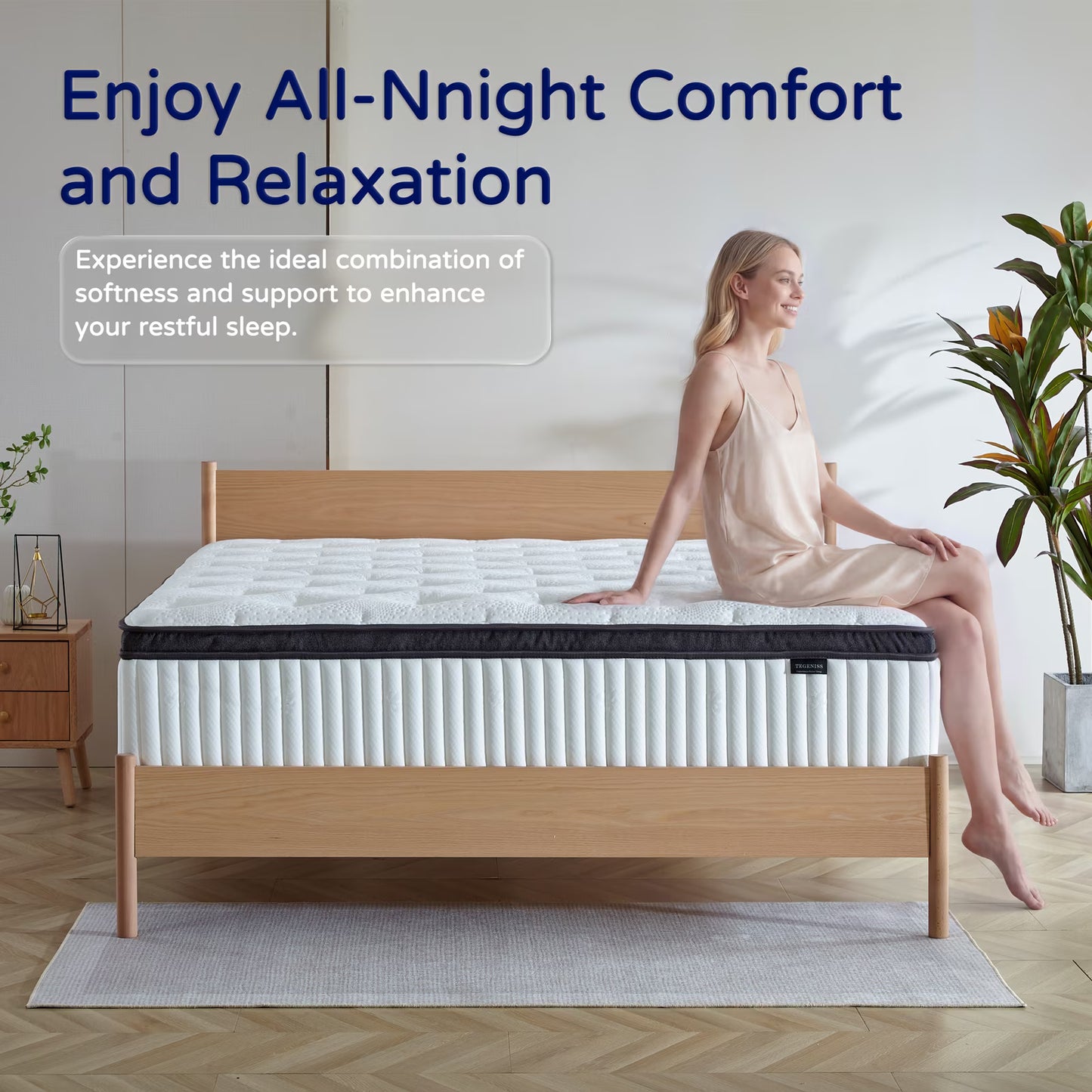 Queen Mattress - 12 inch Hybrid Mattress Queen Size in a Box, Memory Foam Mattress with Pocket Springs, Medium Firm, Pressure Relief & Motion Isolation, CertiPUR US Certified