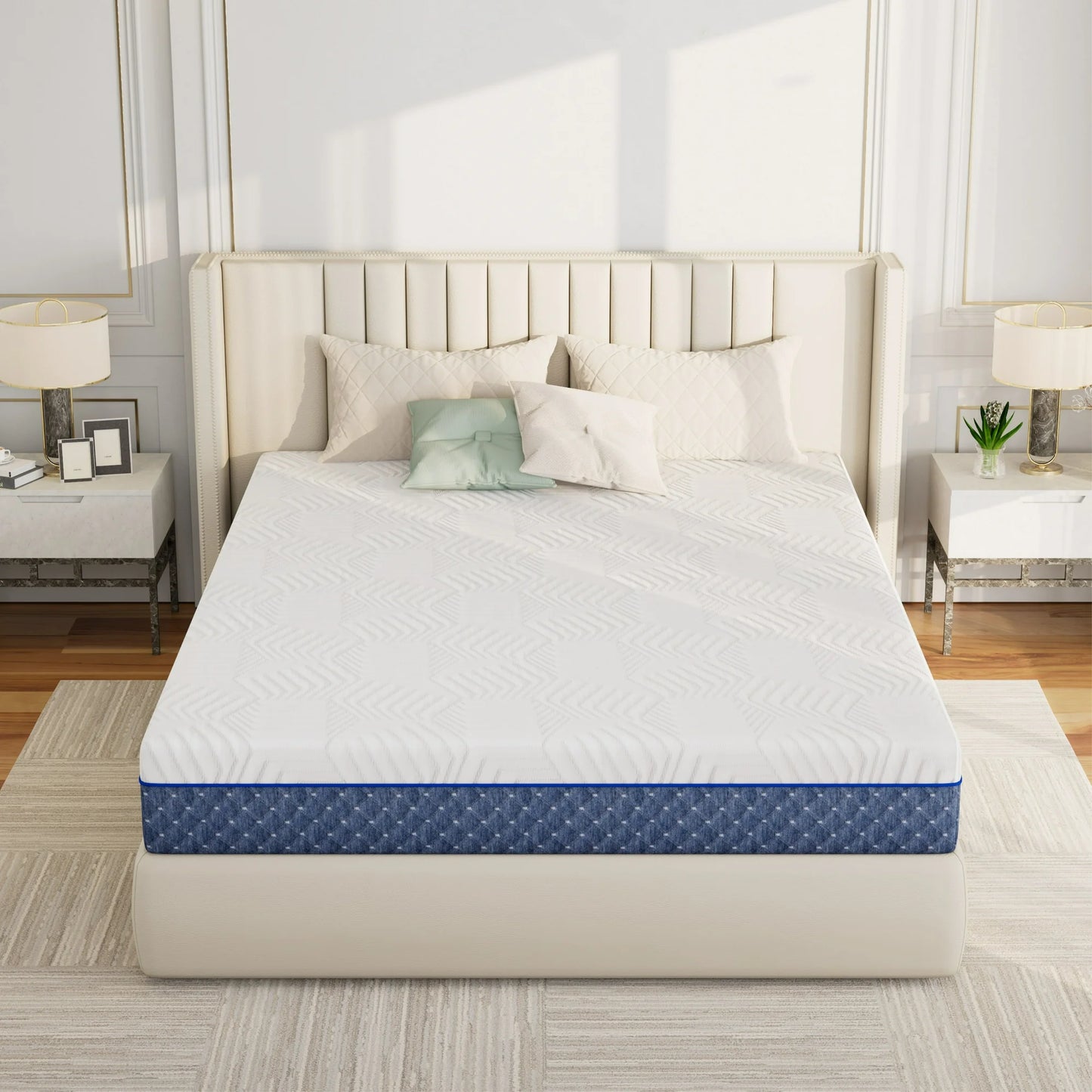 Queen Size Mattress, TechForma 10 Inch Gel Memory Foam Mattress for Cool Night & Pressure Relief, Firm Plush Feel with Motion Isolating