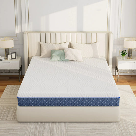 Twin Size Mattress, TechForma 10 Inch Gel Memory Foam Mattress for Cool Night & Pressure Relief, Firm Plush Feel with Motion Isolating