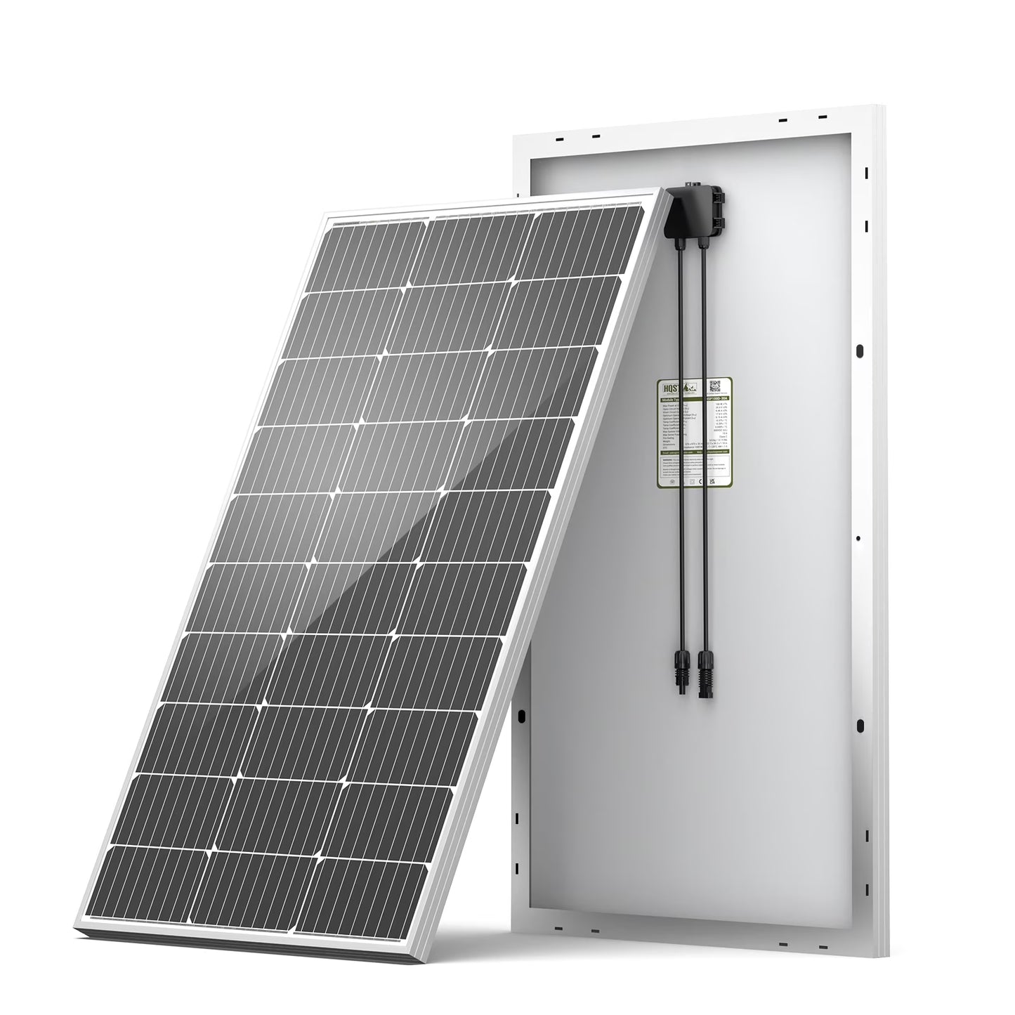 HQST 100 Watt 12 Volt Solar Panel, 9BB Monocrystalline Solar Panels with 25% Efficiency, IP65 Rating for RV, Camper Van, Trailer, Marine, Cabin, Home Rooftop, Solar Farm