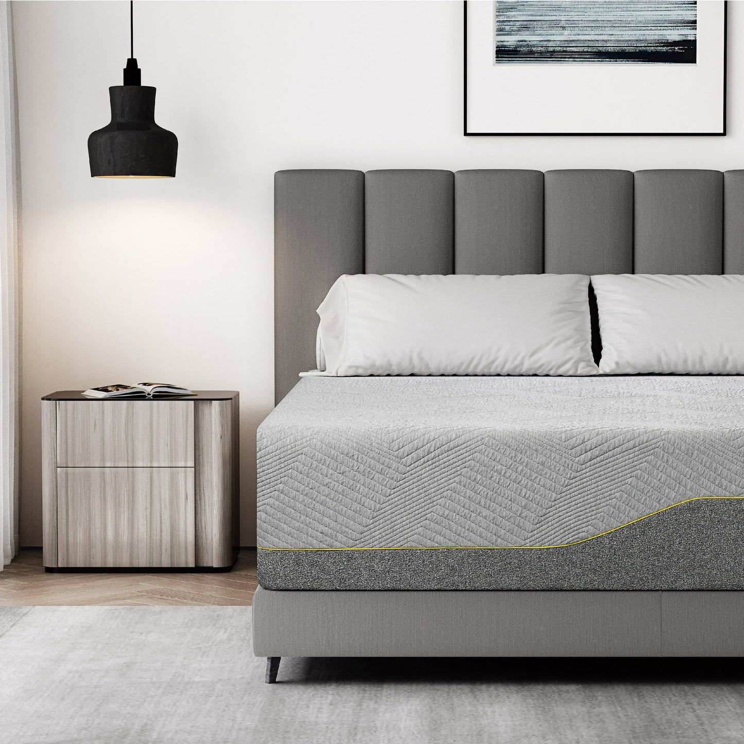 MLILY Elysian 12 inch Hybrid Mattress, Queen Size Memory Foam Mattress, Pocket Spring