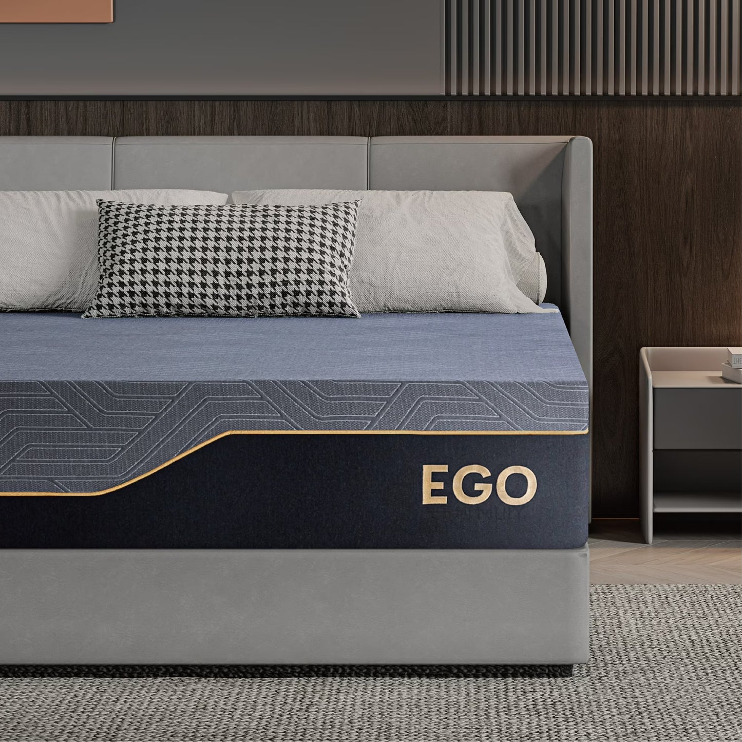 EGOHOME Ego Black 14 inch King Memory Foam Mattress, Gel Mattress in a Box, Medium Firm