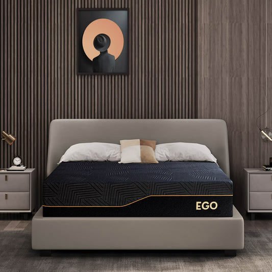 MLILY Ego Black Firm Cooling Gel Memory Foam Mattress, 14 inch Full Size Mattress in a Box