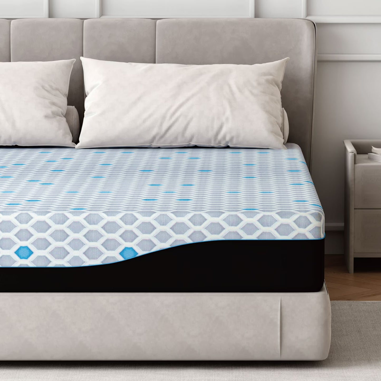 EGOHOME Charcoal 10" Gel Memory Foam Mattress，Twin Mattress in a Box，Medium