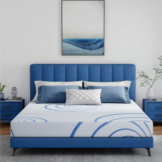 EGOHOME Charcoal 8 inch Memory Foam Mattress with Gel, Twin Mattress in a Box, Medium