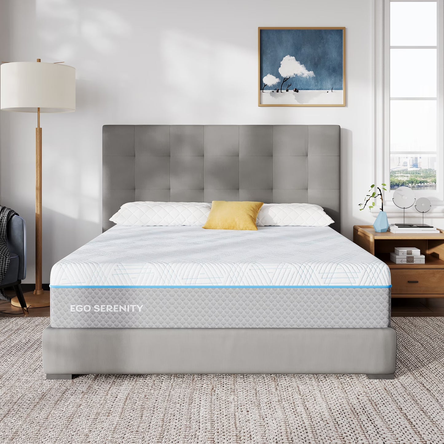 MLILY Ego Serenity King Mattress, 12" Gel Memory Foam Mattress in a Box, Medium