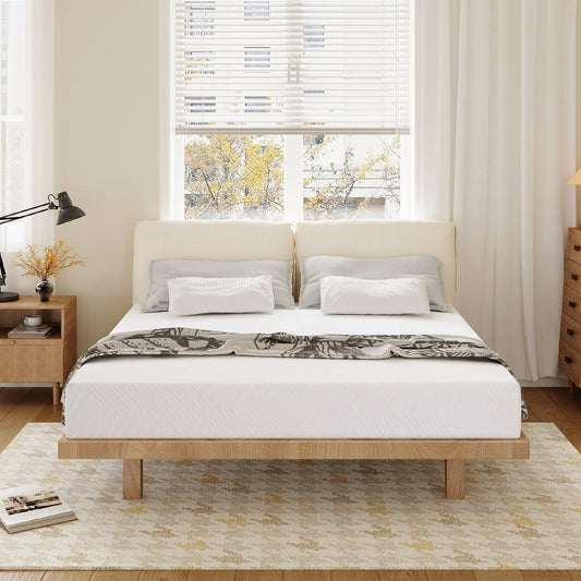 MLILY Ego White 8 inch Memory Foam Mattress, King Size Mattress in a Box, Medium Firm