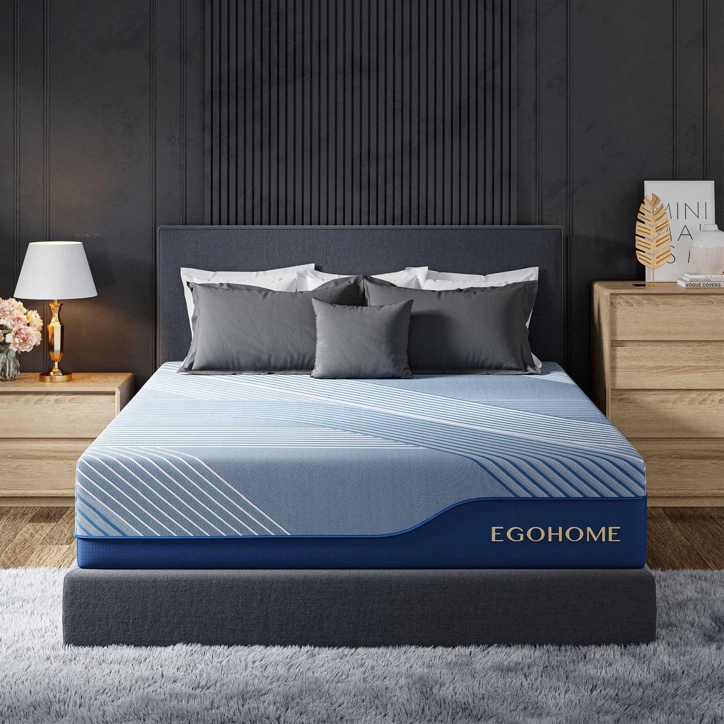 EGOHOME Ego Elysian Queen Mattress, 12 inch Memory Foam Mattress with Pocket Spring, Hybrid Mattress in a Box