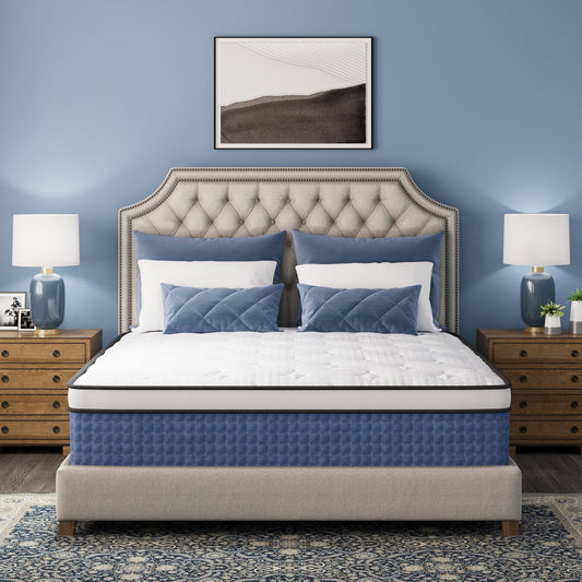 MLILY Value Hybrid 12-inch Mattress Medium Firm Blue,Full