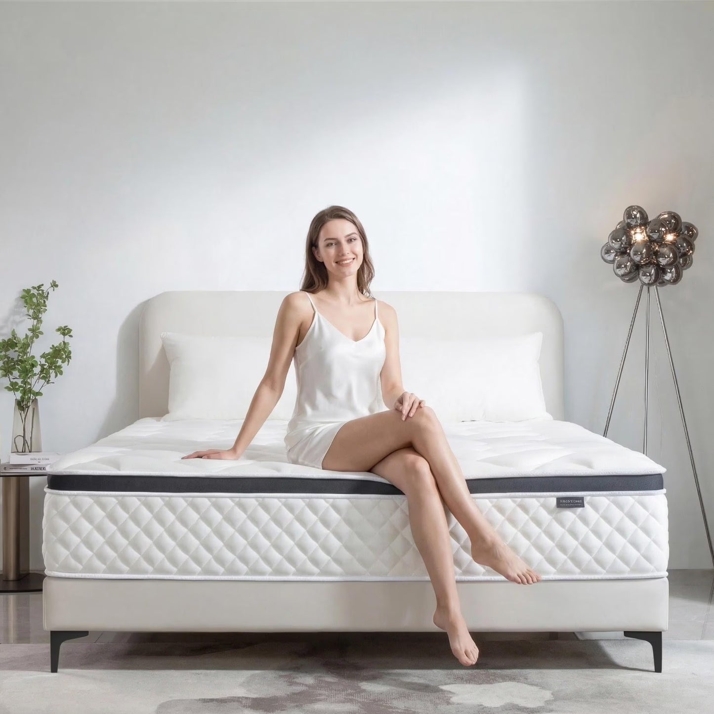 RODREAMY 12 inch Full Size Mattress Hybrid Mattresses in a Box, Memory Foam Individually Pocket Springs Coils with Motion Isolation, Medium Firm, Pressure Relief