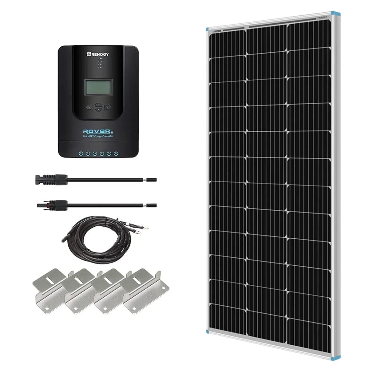 Renogy 100W Monocrystalline Solar Pannel Kit with 40A MPPT Charge Controller, High Efficiency System Expansion Wide Temperature Range