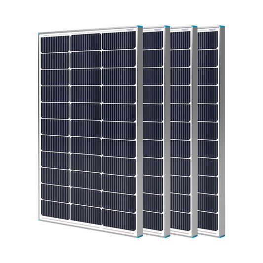 Renogy 4Pack 16BB N-Type 100 Watt Solar Panel 12V, 25% High-Efficiency, Solar Panel for Power Station, RV, Cabin, Off-Grid Applications