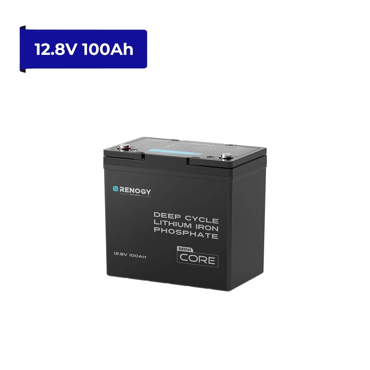Renogy Core Mini 12V 100Ah LiFePO4 Lithium Battery, Ultra-Compact Size 5000+ Deep Cycle 100A BMS for RV, Marine, Solar System