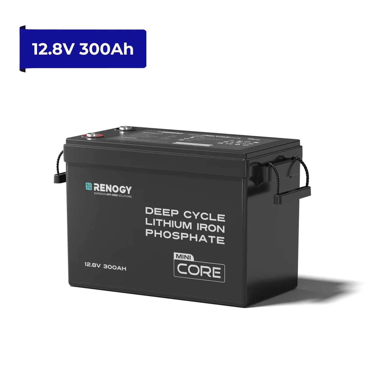 Renogy Core Mini 12V 300Ah LiFePO4 Lithium Battery, 5000+ Deep Cycle 200A BMS, Ultra-Compact Size Low-Temperature Protection for RV, Marine, Solar System