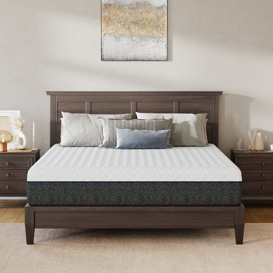Subfun King Size Mattress, 10 inch Memory Foam Mattress in a Box, Cooling Gel & Medium