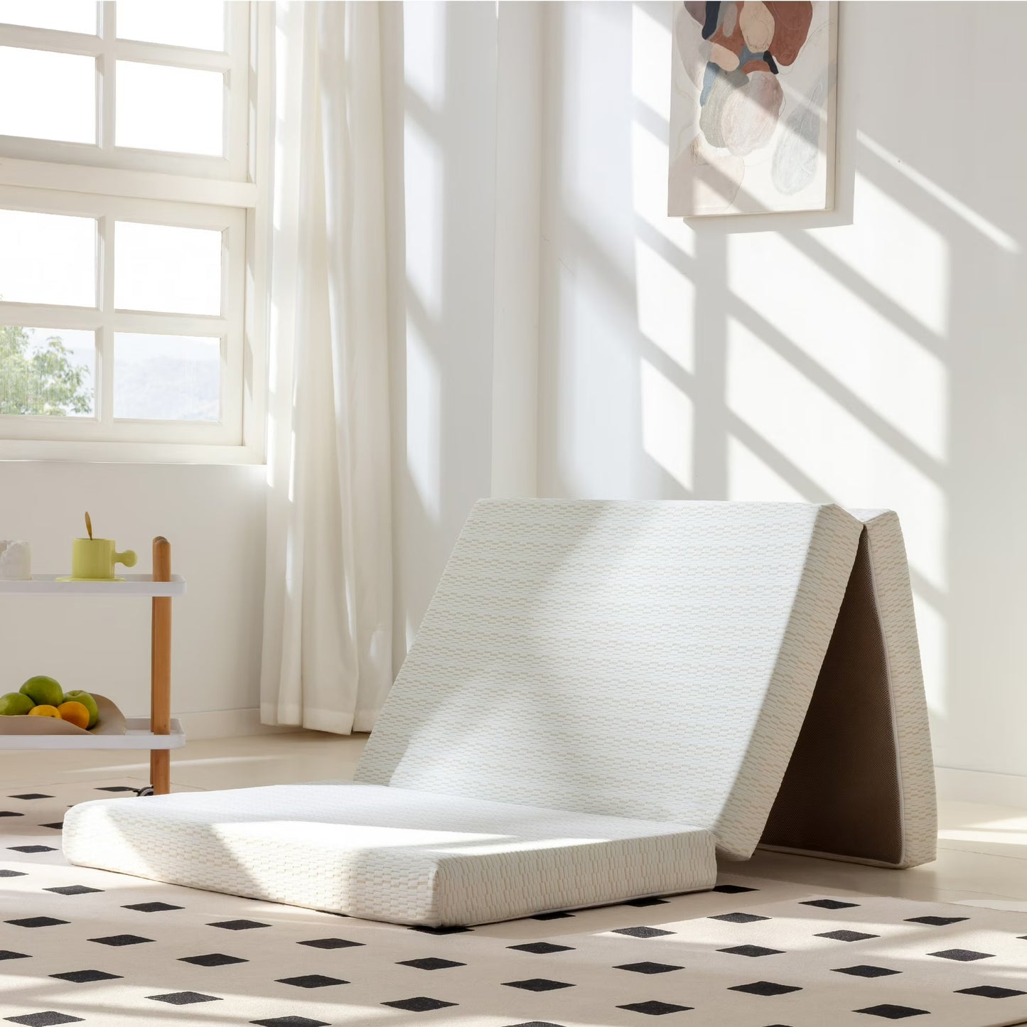 Arctus Folding Mattress Topper, 4" Memory Form Tri-fold Mattress Topper with Removable Cover, Camping Guest Bed, Twin Size