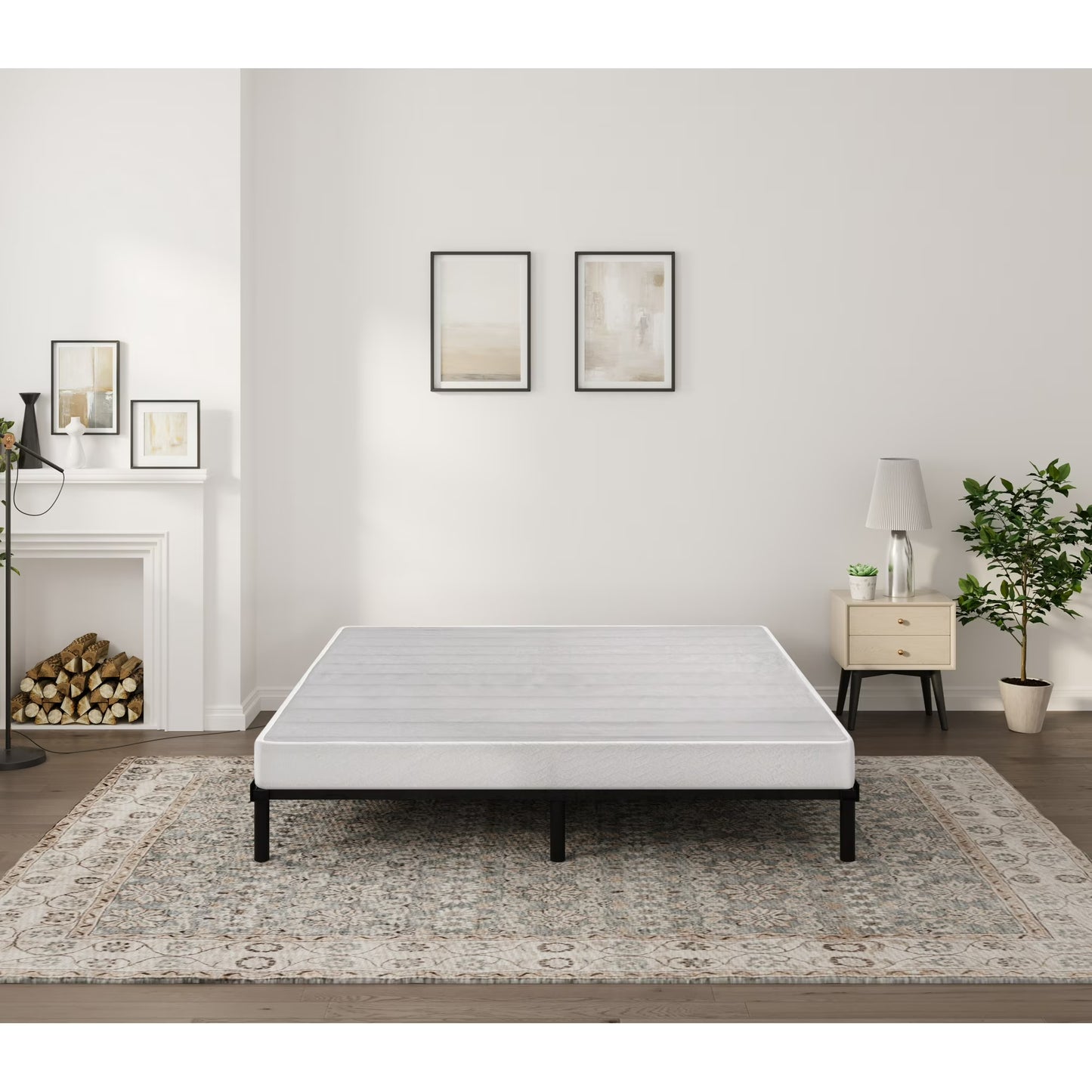 Arctus 7.5" King Box Spring, Metal Mattress Foundation, Fabric Cover Included, Easy Assembly