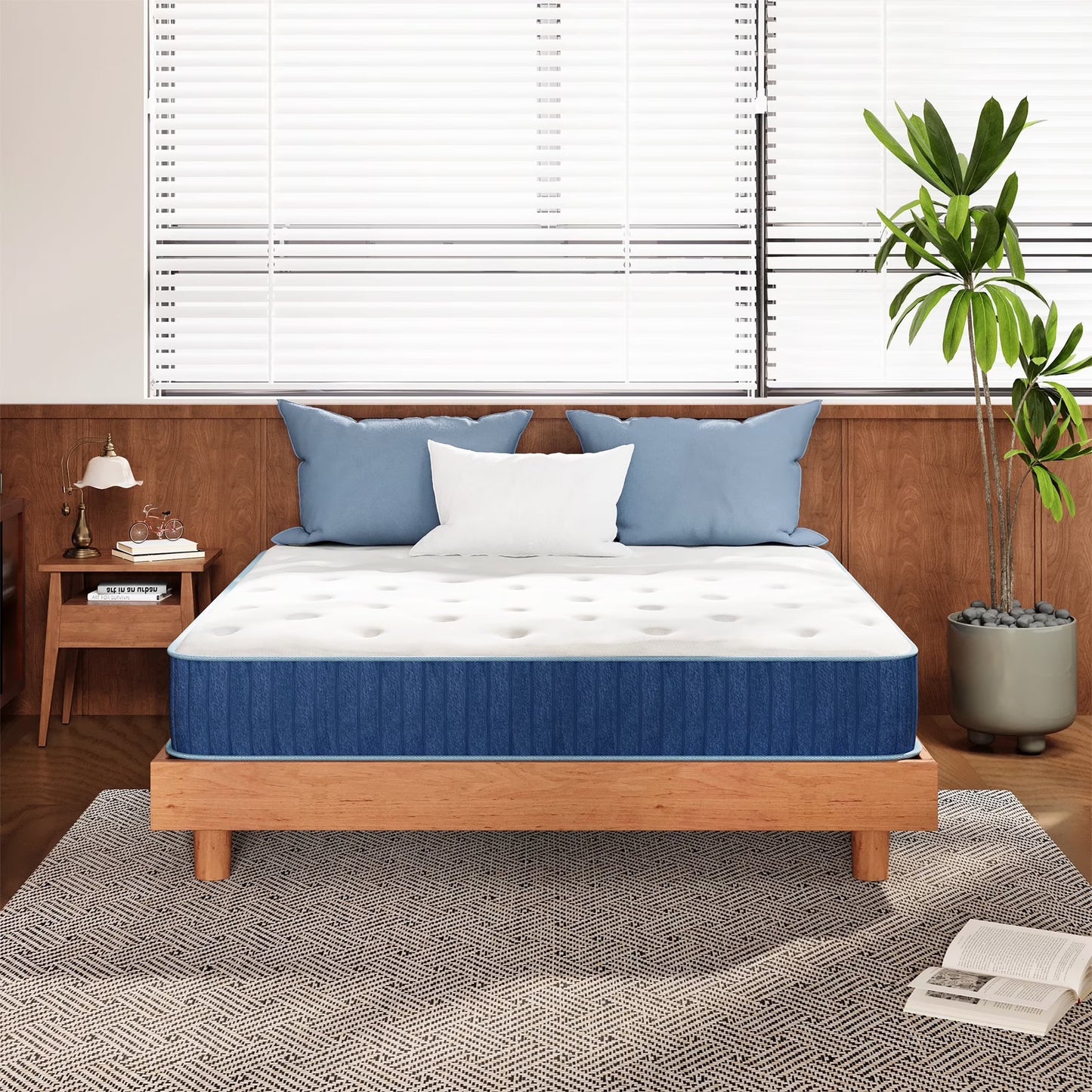 TechForma King Hybrid Mattress, Zoned Pocket Springs & High-Density Foam, Medium Support, Breathable and Flame-Retardant Fabric, Ideal for Couples, Seniors & Combination Sleepers