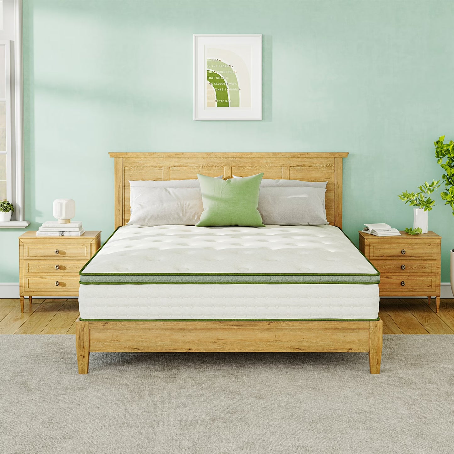 TechForma King Mattress, 12” Hybrid Mattress, Pocket Spring Design, Motion Isolation, Wave Design & Reinforced Edge, Medium Firmness
