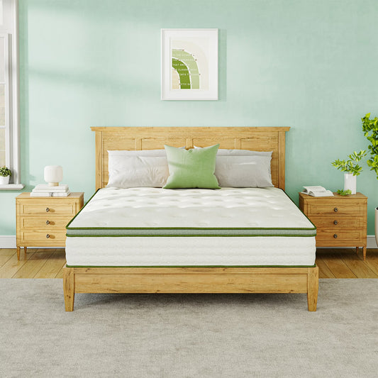 TechForma King Mattress, 14” Hybrid Mattress, Pocket Spring Design, Motion Isolation, Wave Design & Reinforced Edge, Medium Firmness