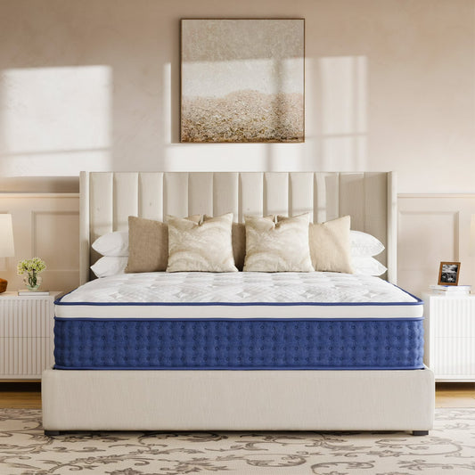 TechForma Twin Hybrid Mattress, Pocket Spring Design with High-Density Foam, Medium Firmness Support, Motion Isolation, Breathable Knit Fabric, Flame-Retardant Cover & Reinforced Edge，14inch