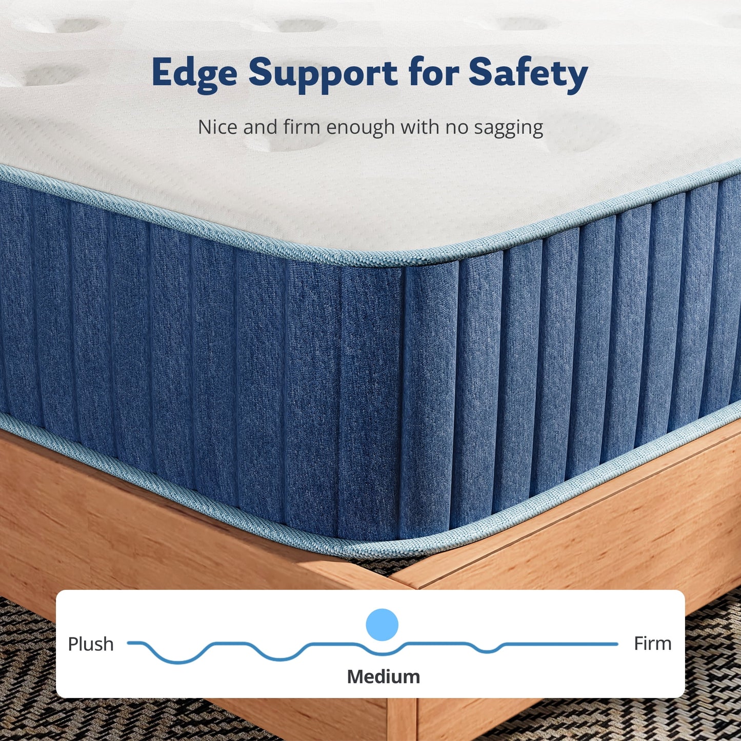TechForma King Hybrid Mattress, Zoned Pocket Springs & High-Density Foam, Medium Support, Breathable and Flame-Retardant Fabric, Ideal for Couples, Seniors & Combination Sleepers
