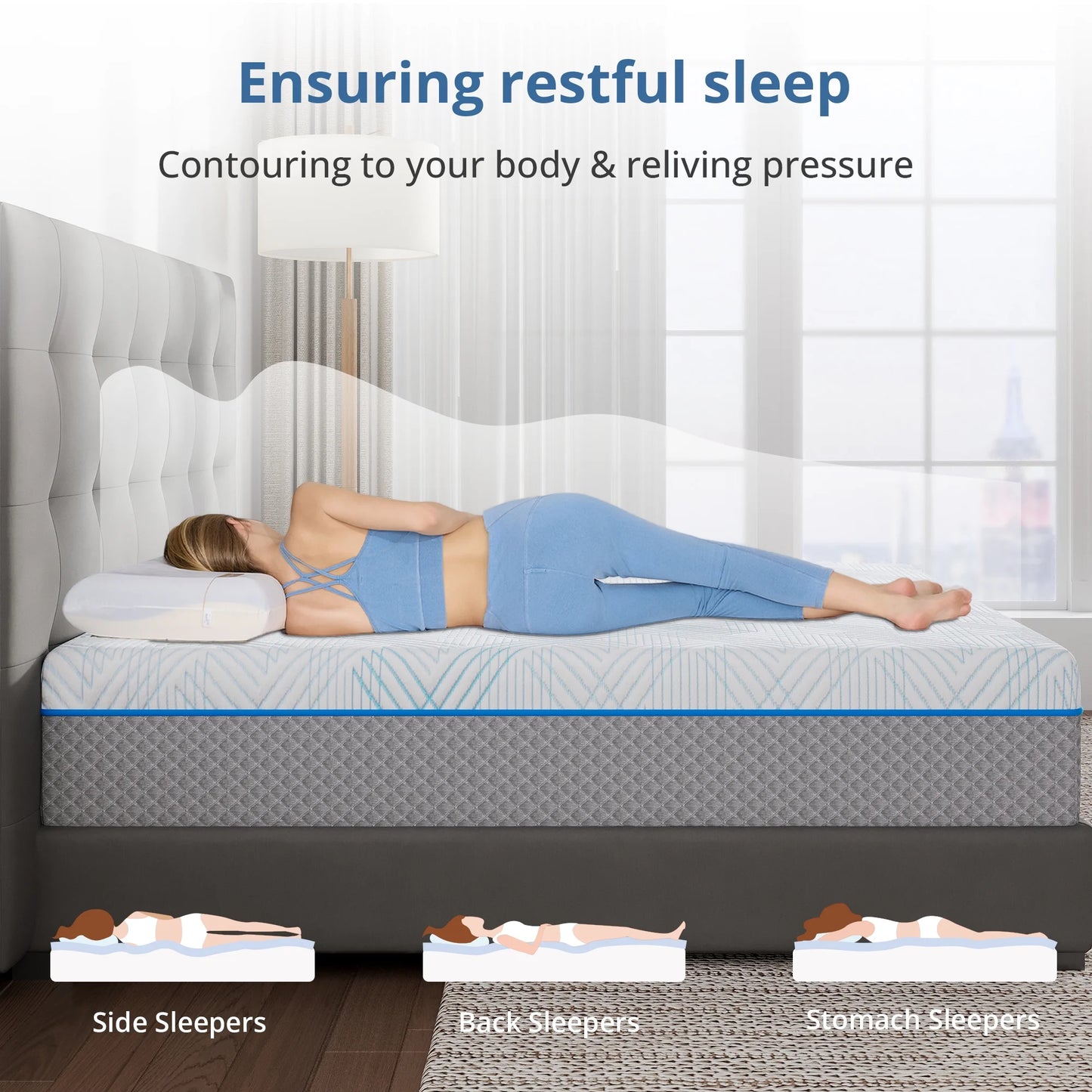 MLILY Ego Serenity King Mattress, 12" Gel Memory Foam Mattress in a Box, Medium