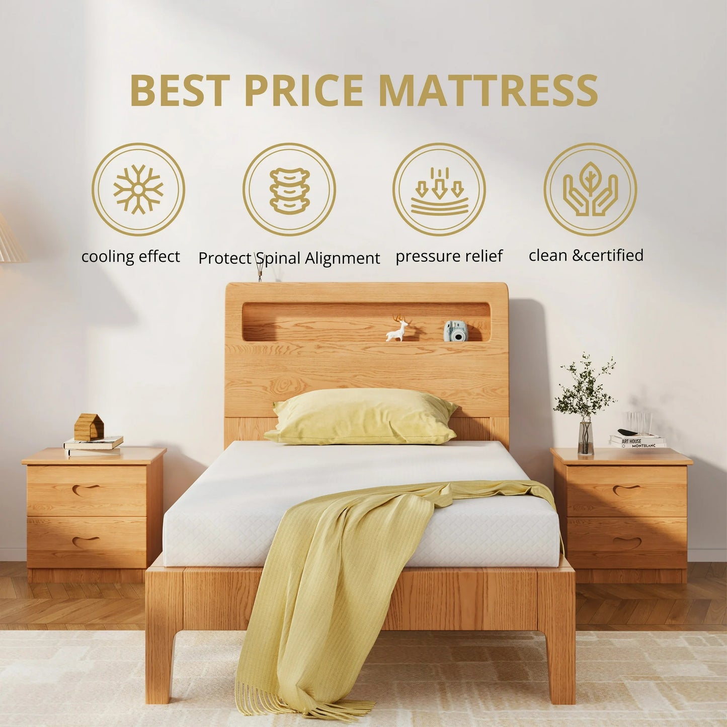 Arctus Twin Mattress, 6 inch Gel Memory Foam Mattress in a Box, Medium