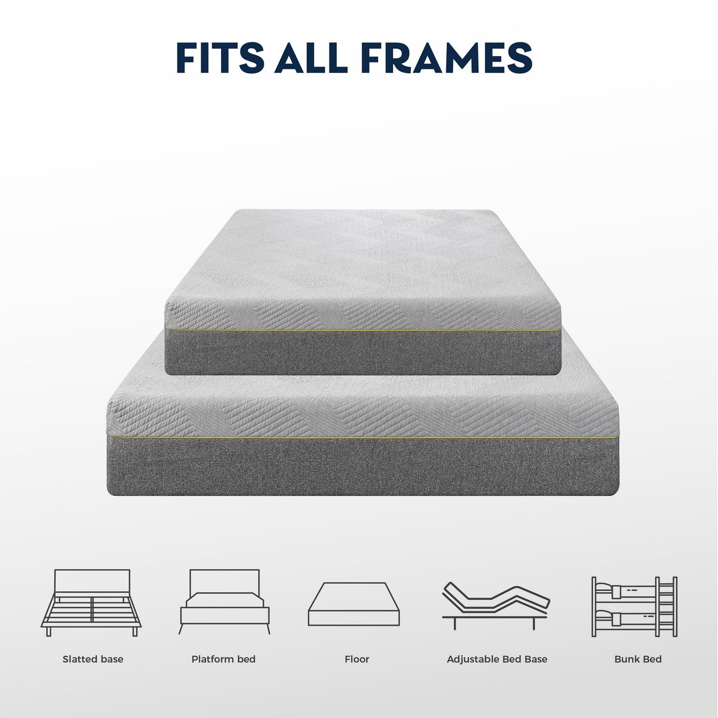 MLILY Ego 12 inch King Size Mattress, Gel Memory Foam Mattress in a Box