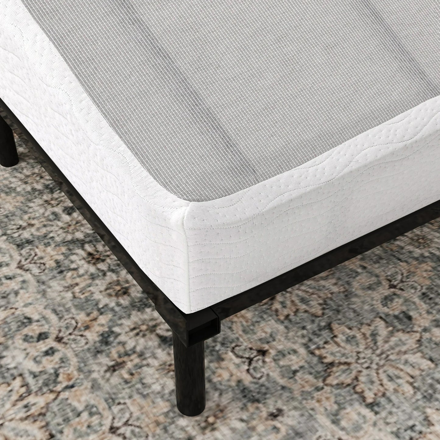 Arctus 7.5" King Box Spring, Metal Mattress Foundation, Fabric Cover Included, Easy Assembly