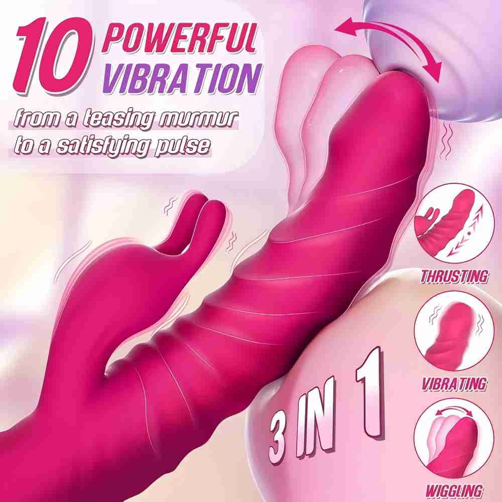 Thrusting Dildo Vibrator Adult Toys for Women Sex Toys - 3 in 1 Wiggling G Spot Vibrators with 3 Thrusting & 10 Vibrating Modes