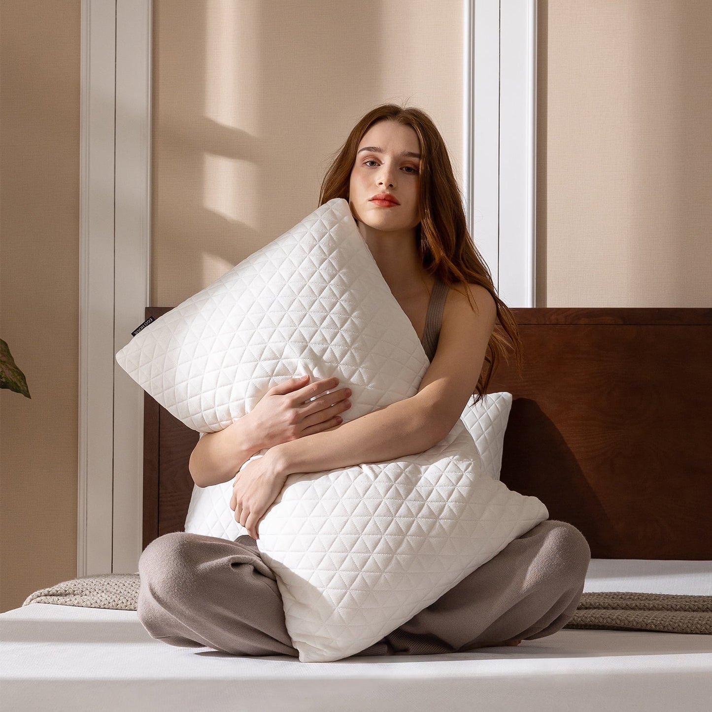 EGO HOME Single Adjustable Bed Pillow, Shredded Memory Foam Pillow, Standard Queen
