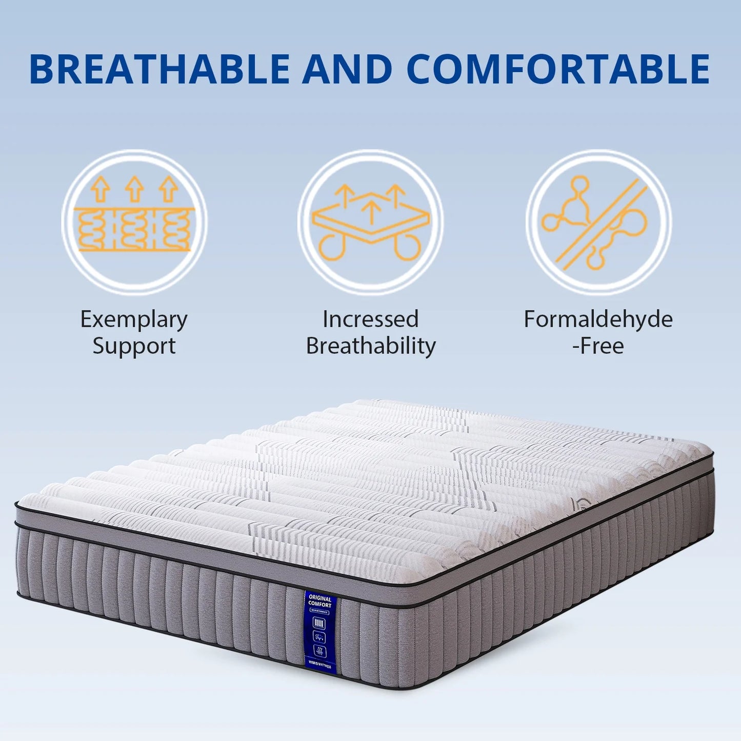 EGOHOME 10 inch King Size Hybrid Mattress in a Box, Cooling Gel Infused Memory Foam, Pocket Spring