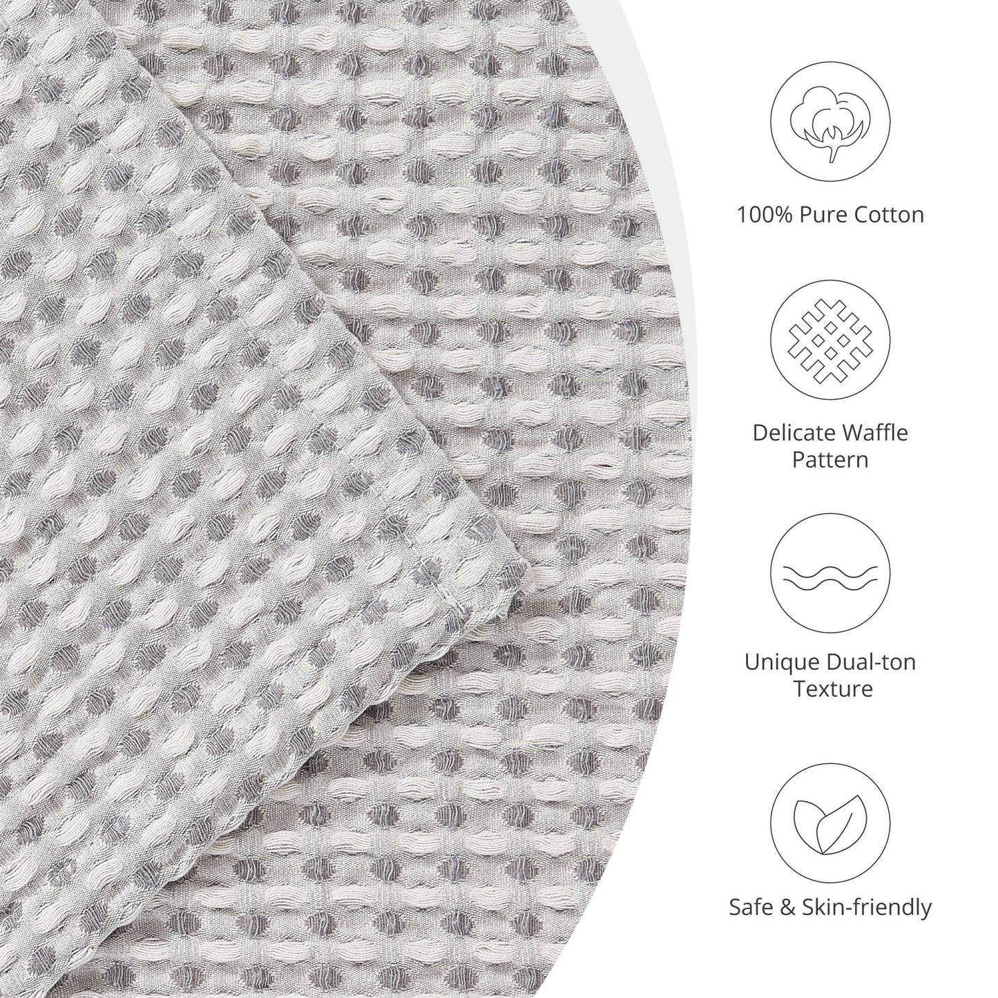 EGOHOME Waffle Blanket-100% Cotton Lightweight Oversize Yarn Dyed Bed Blanket for All Seasons, Sleet Twin
