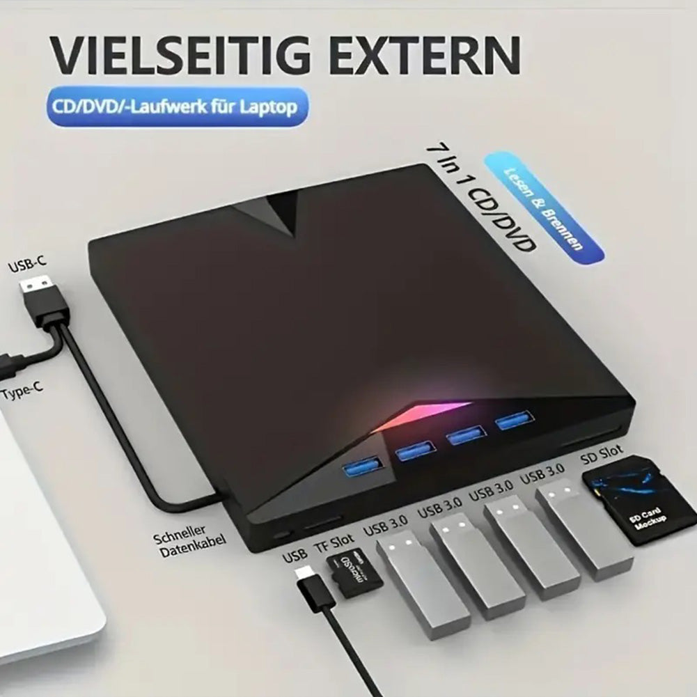 External CD DVD Drive for Laptop,DVD Player for Laptop,USB 3.0 Portable CD/DVD OM+/-RW Burner,External DVD Disk Drive for Laptop Compatible with Laptop Desktop PC Windows 11/10/8/7 Linux Mac OS