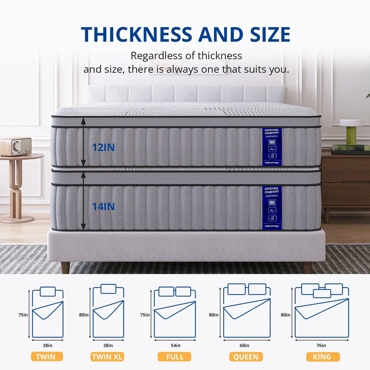 EGOHOME 10 inch King Size Hybrid Mattress in a Box, Cooling Gel Infused Memory Foam, Pocket Spring